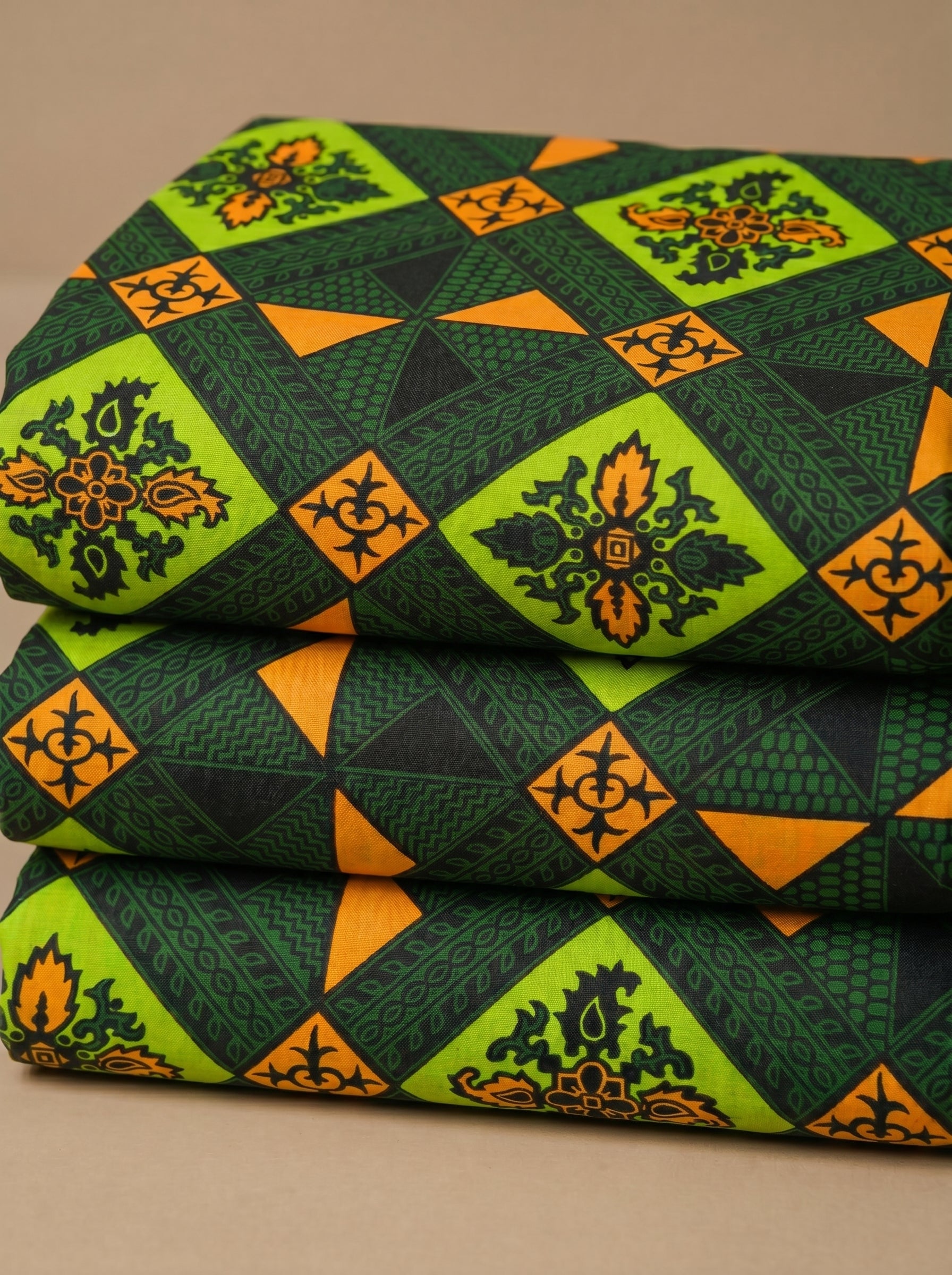 Striking geometric motifs with vibrant colours