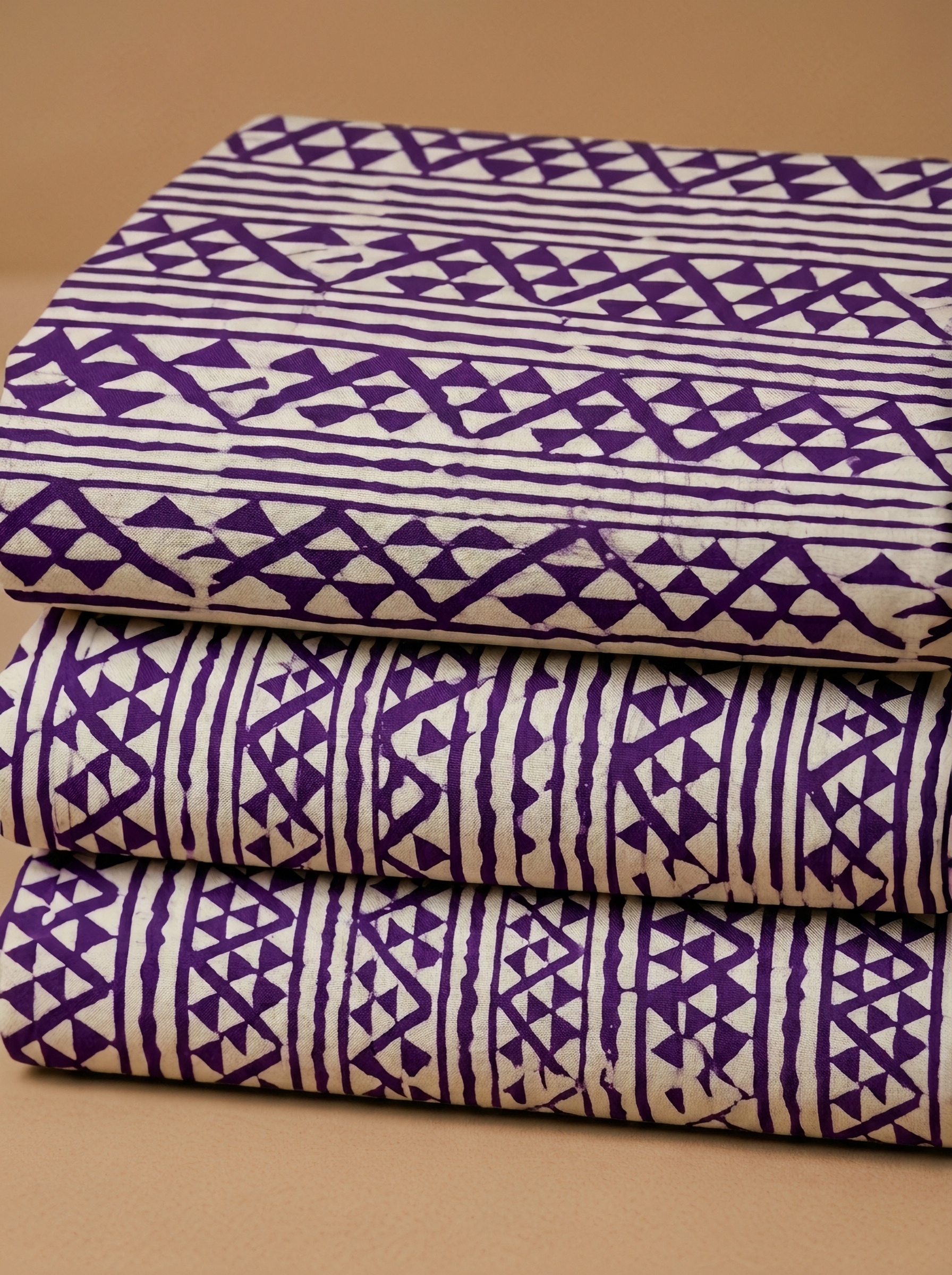 Handcrafted batik stripes with tribal charm