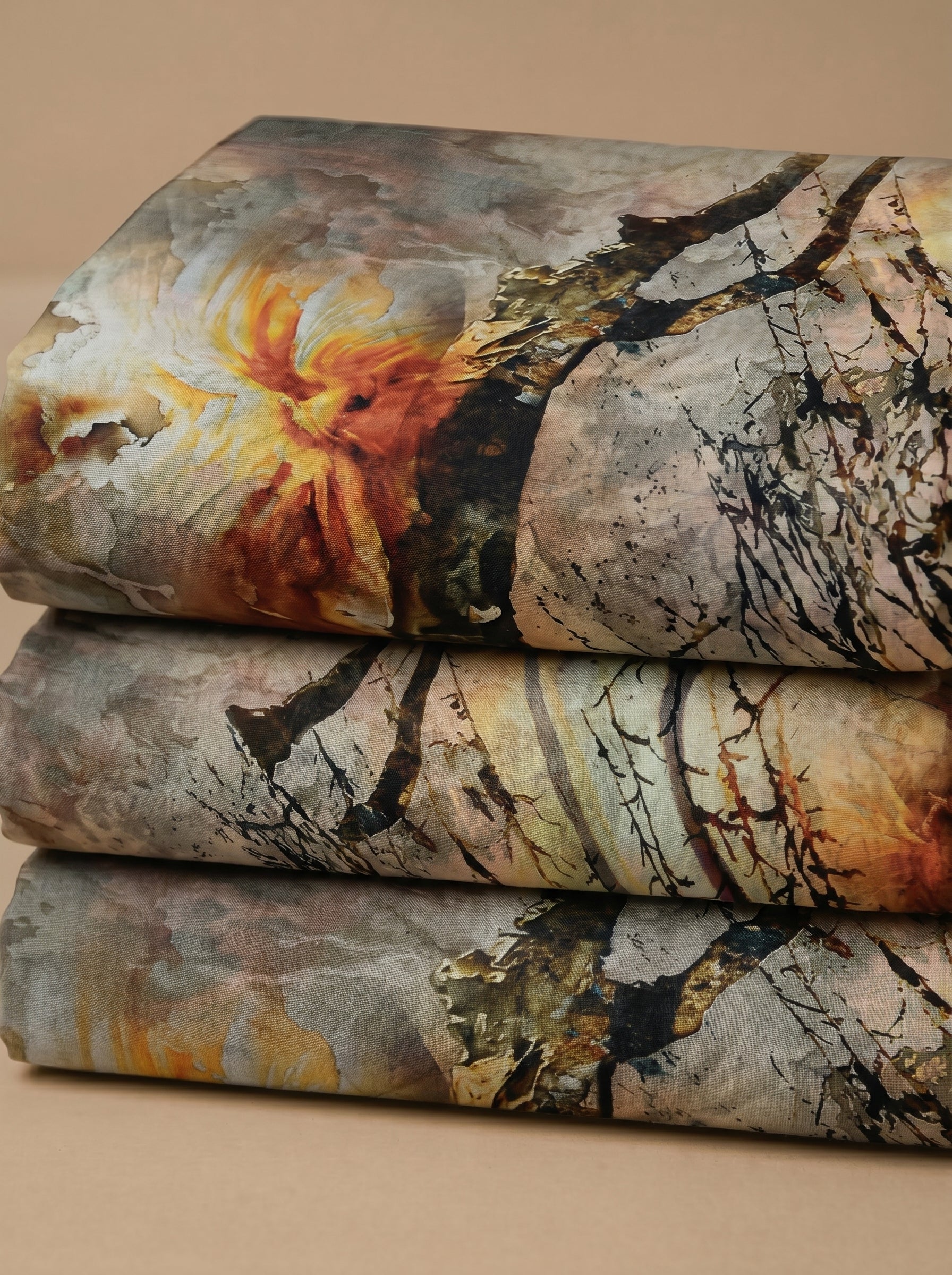 Premium Swiss voile fabric featuring a modern abstract water color print