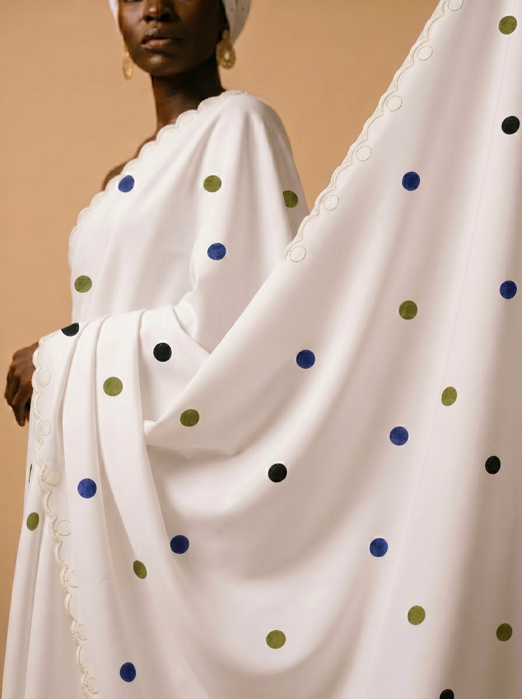 Polka dots on soft Swiss voile