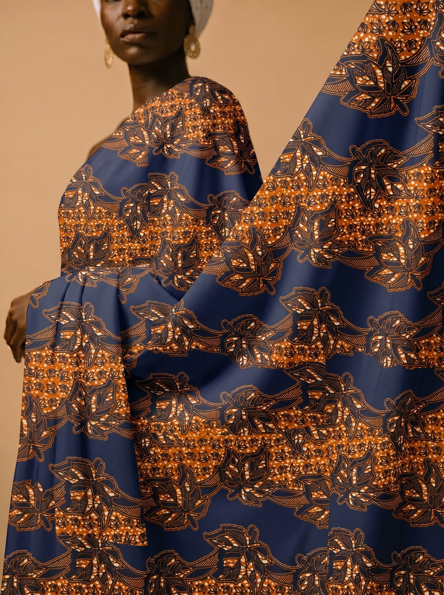 Floral print with golden accents