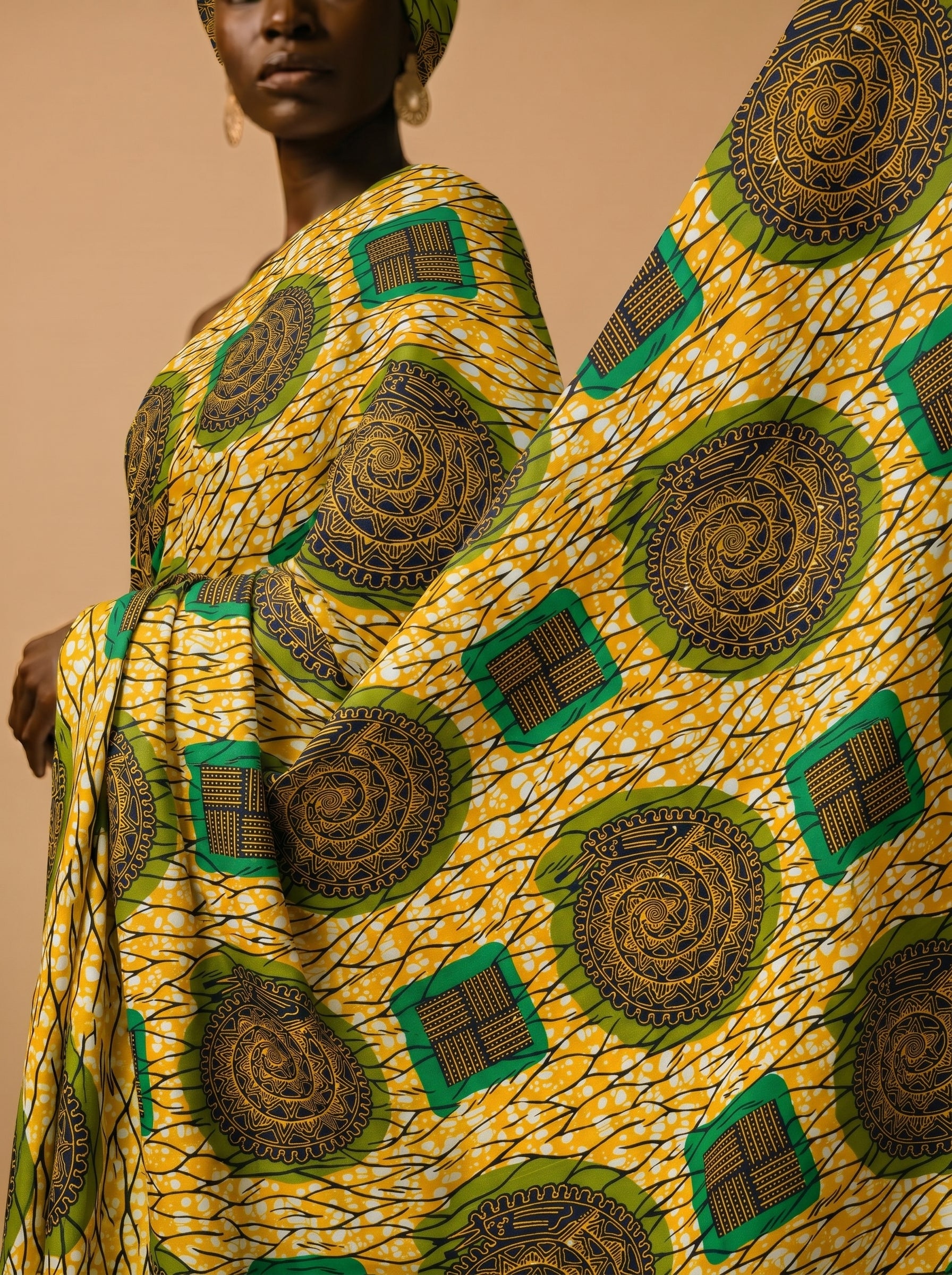 Bold heritage wax print with rich cultural motifs