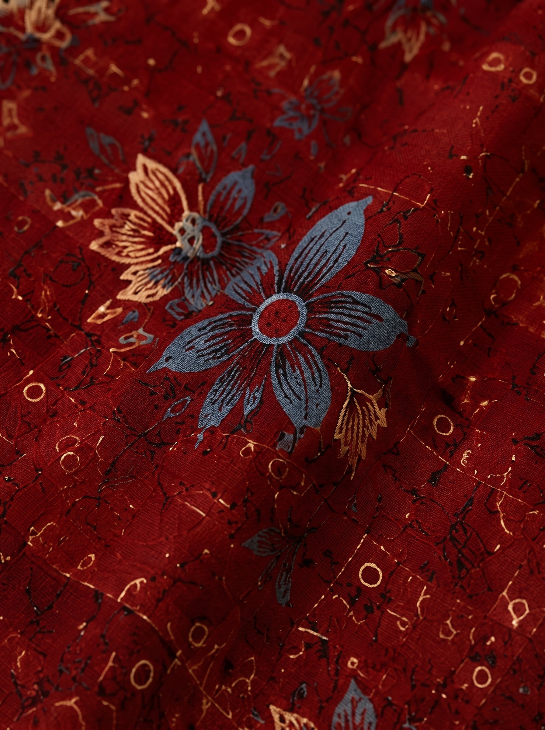 Deep maroon floral