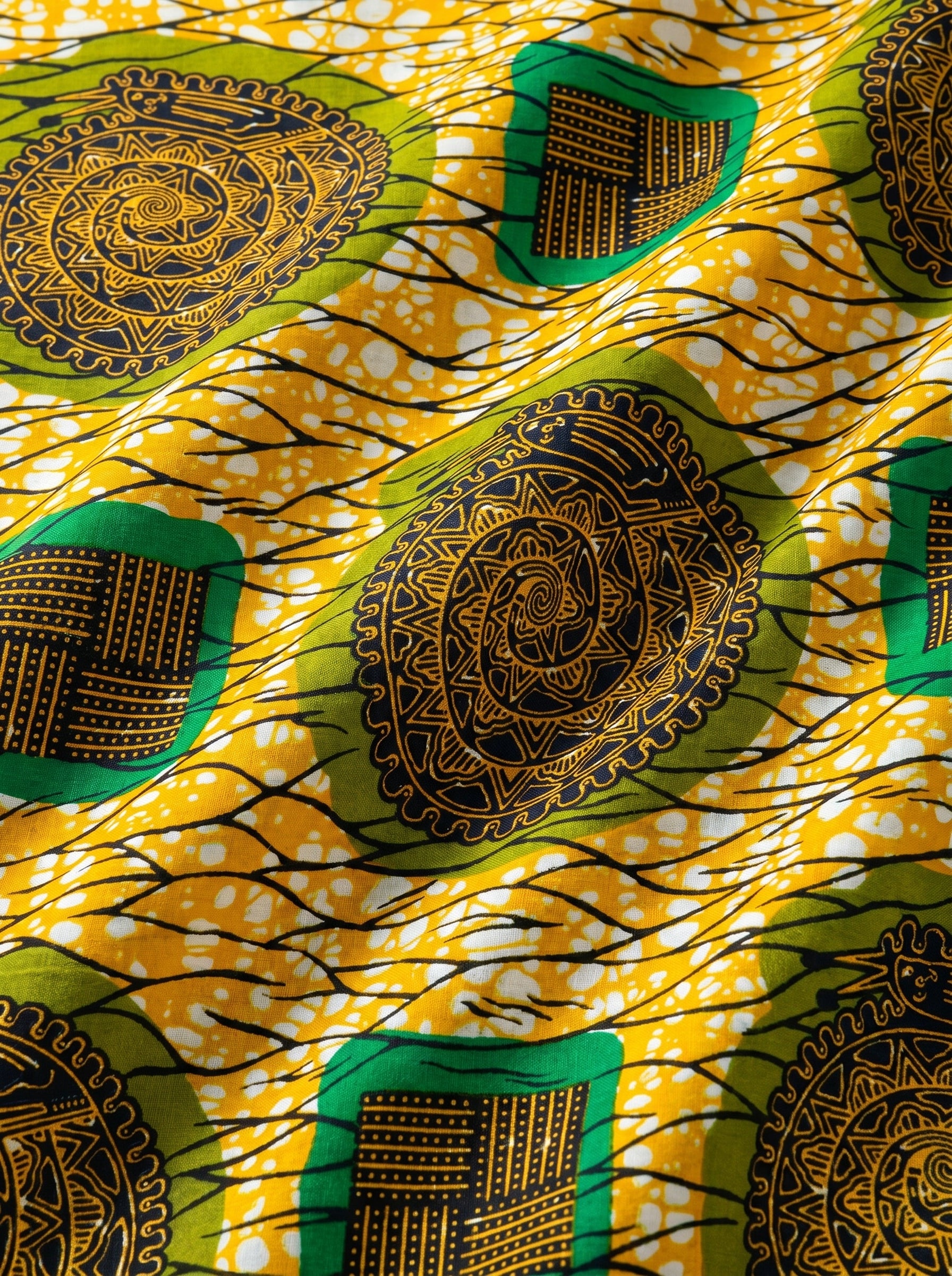 Bold heritage wax print with rich cultural motifs