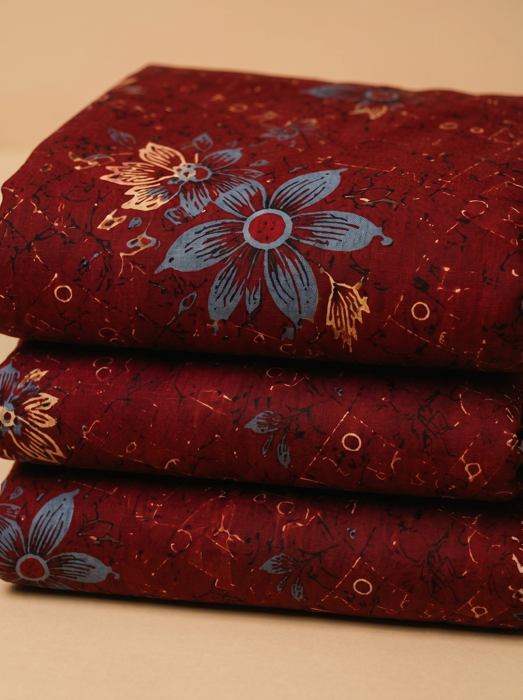 Deep maroon floral