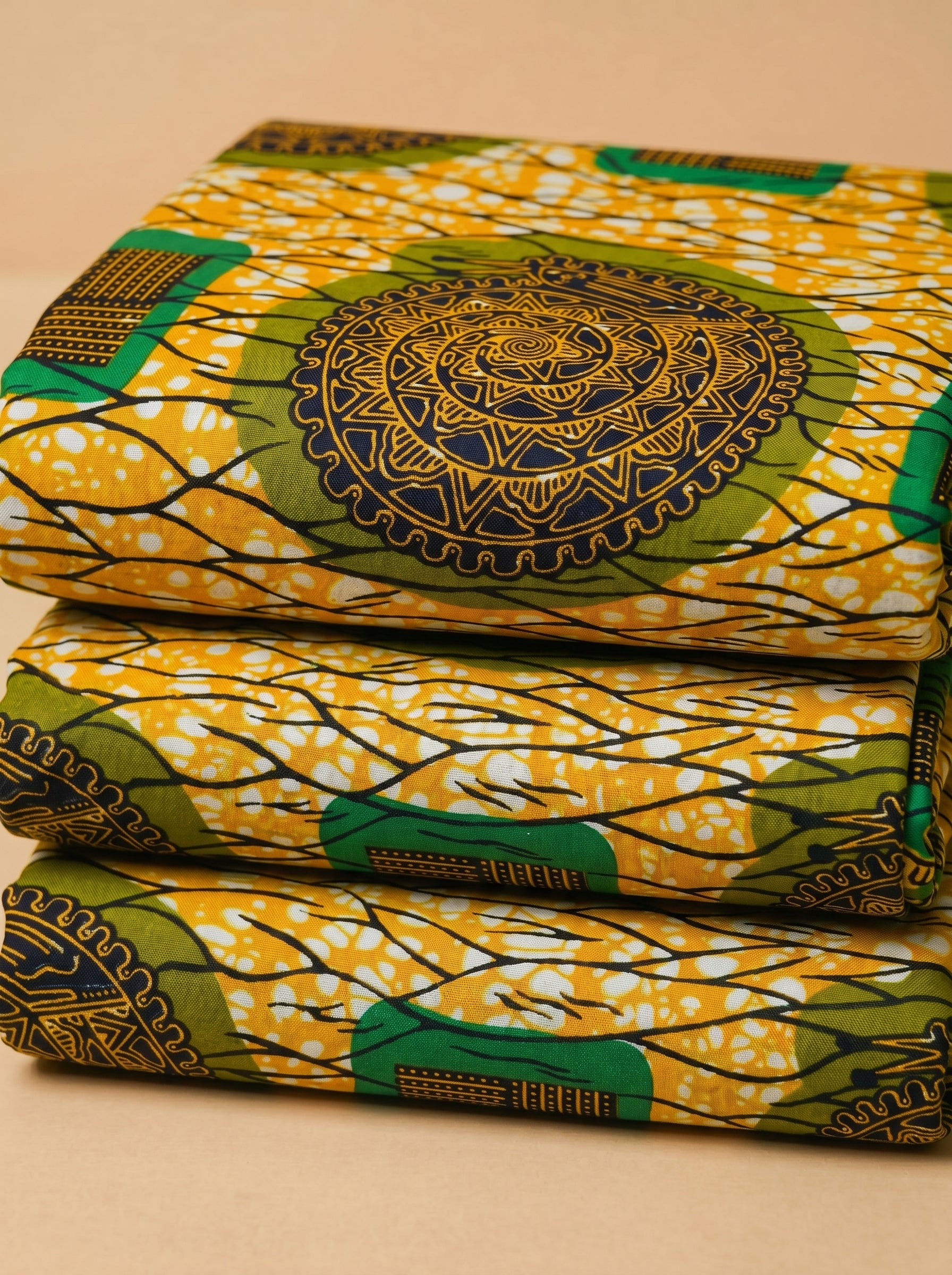 Bold heritage wax print with rich cultural motifs