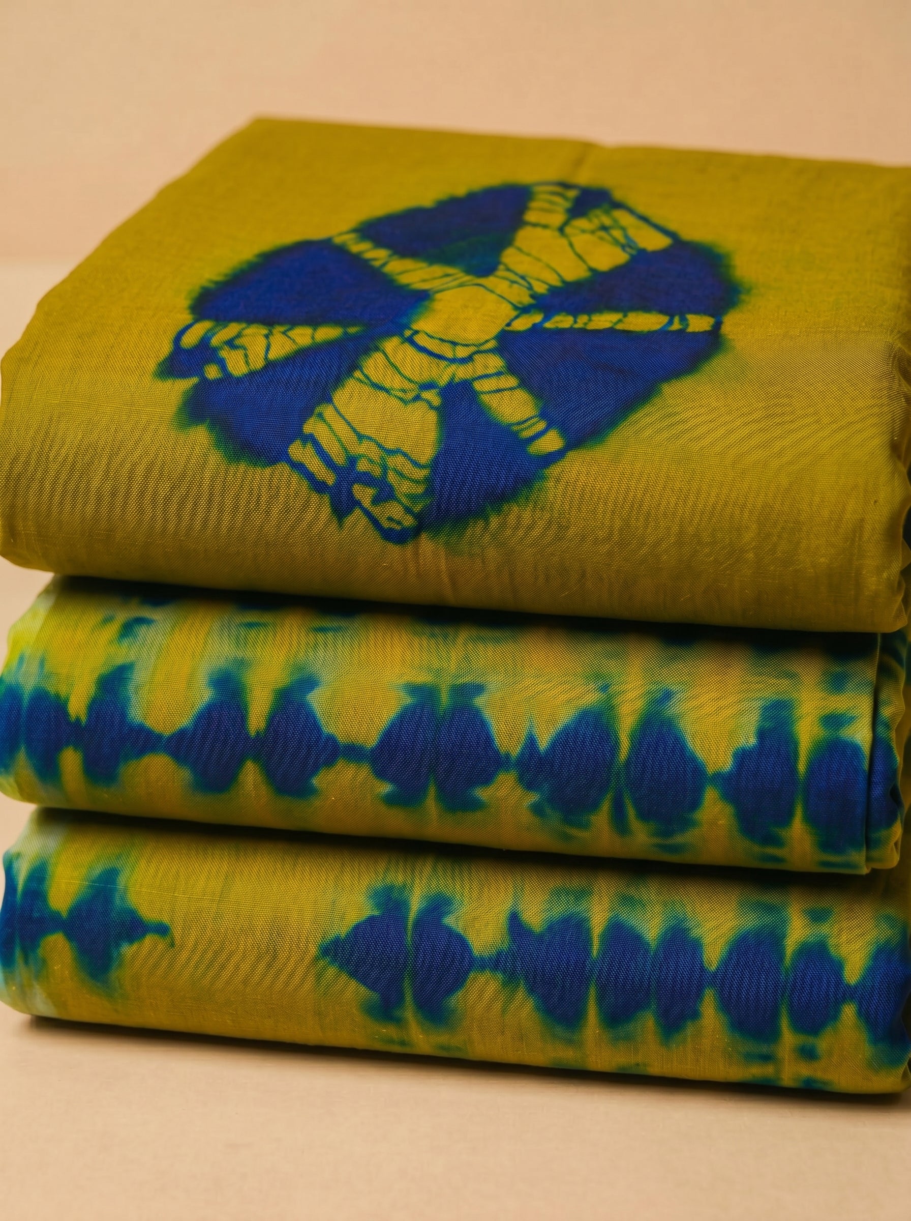 Bold tie-dye design with signature patterns