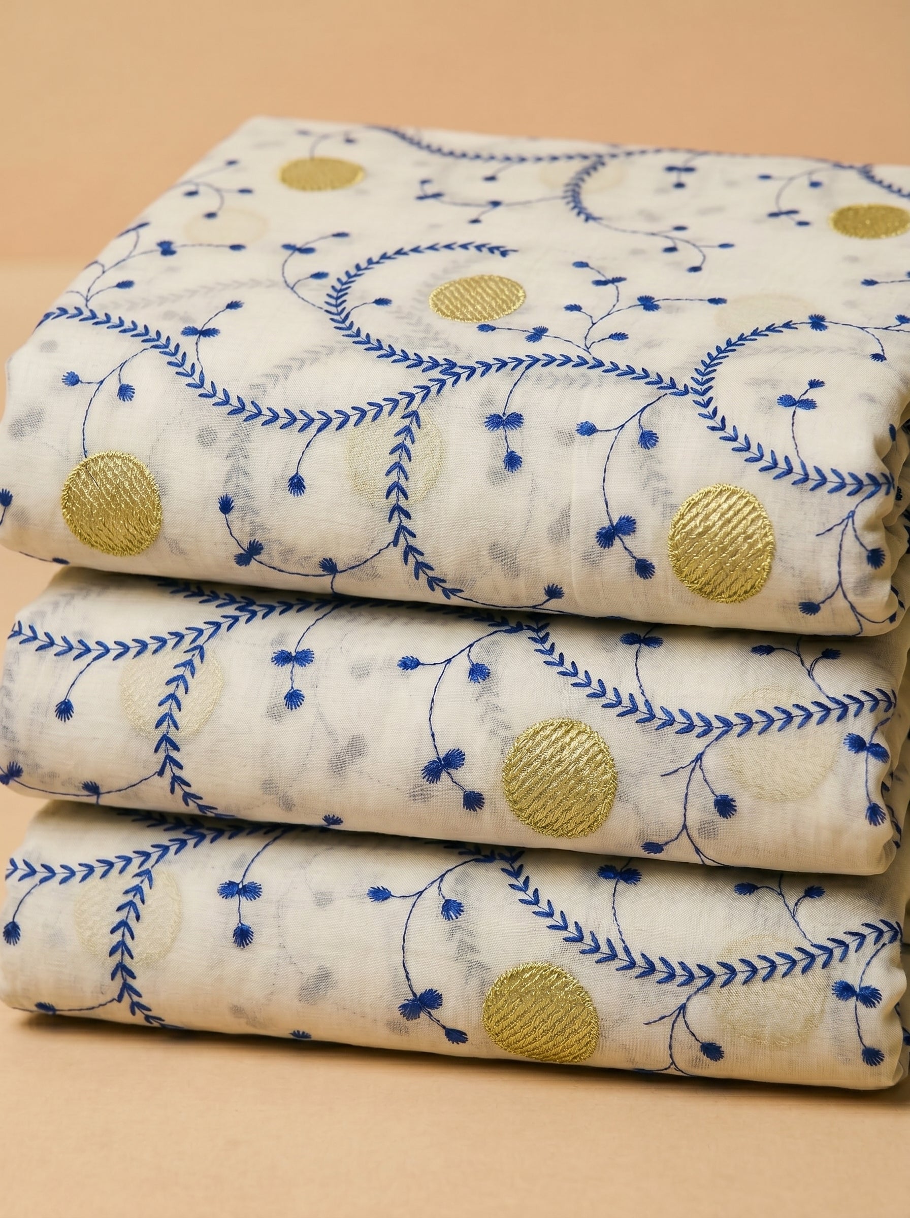 Elegant embroidery on premium Swiss voile