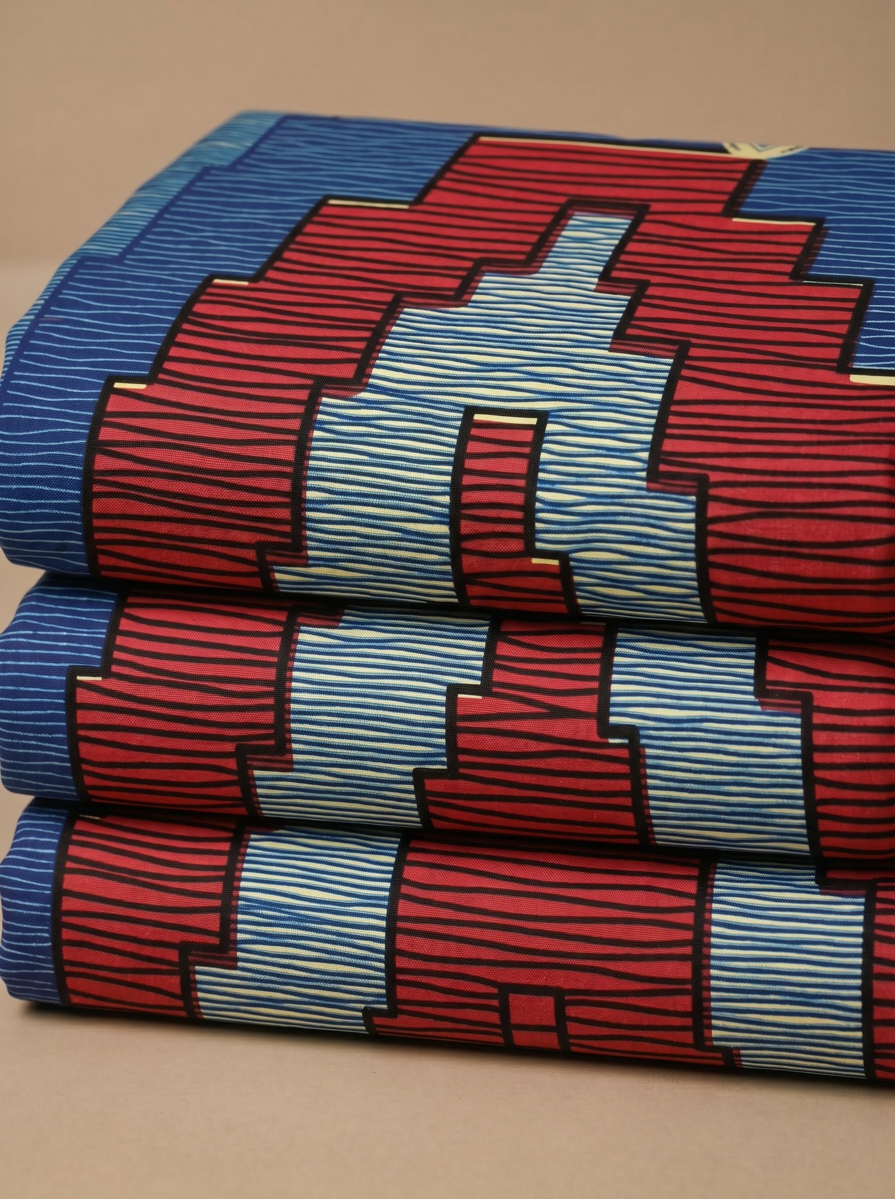 Read & Blue Blocks pattern