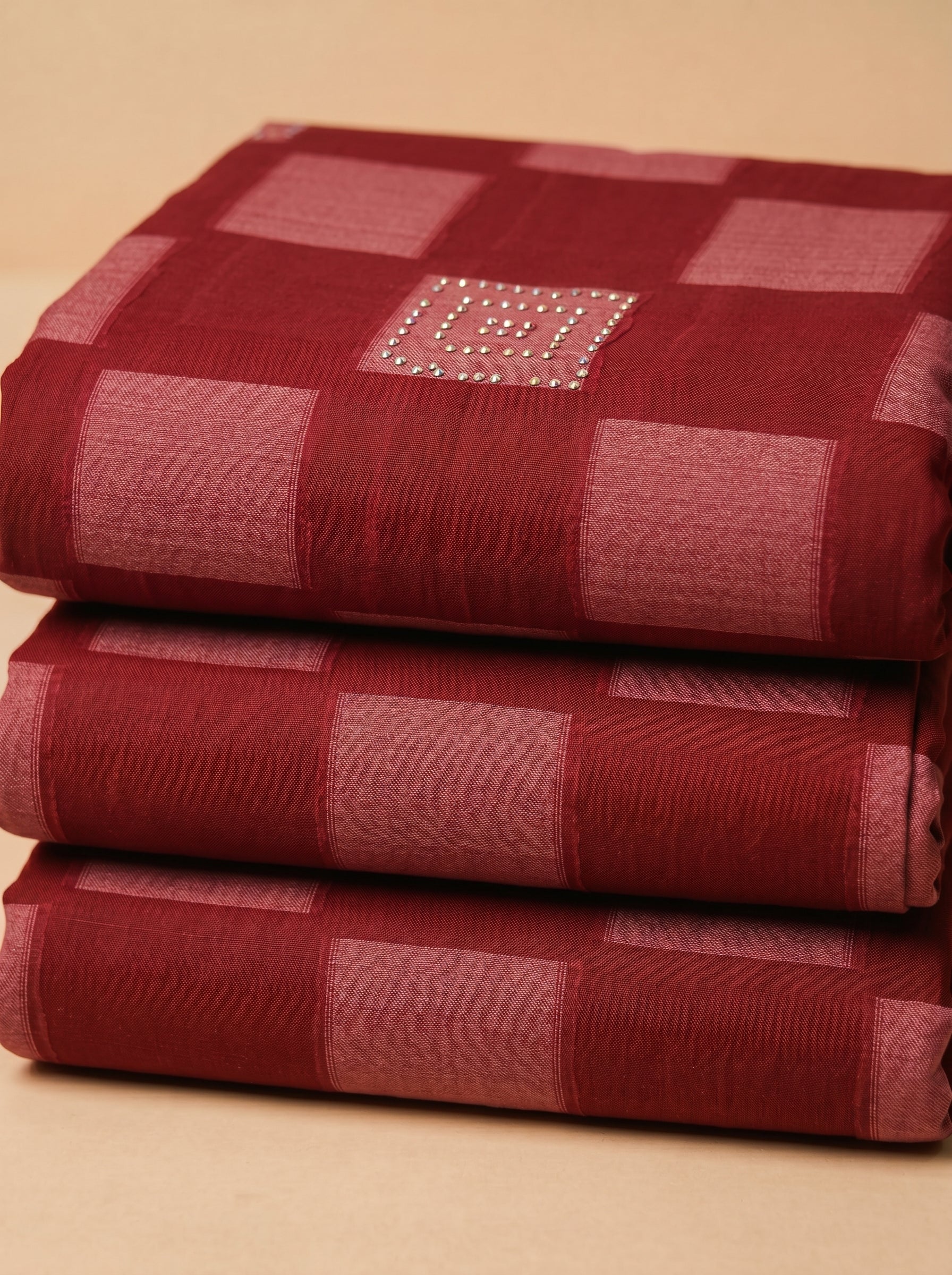 Bold check pattern on rich Swiss voile