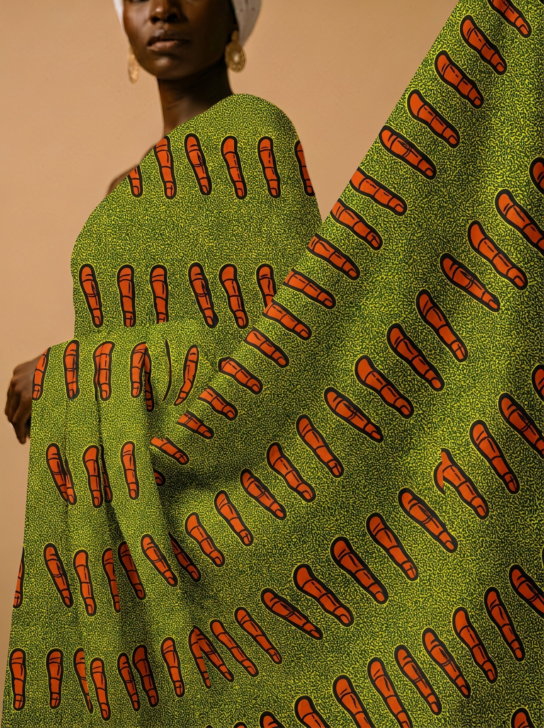 Playful fingers on a vibrant green canvas