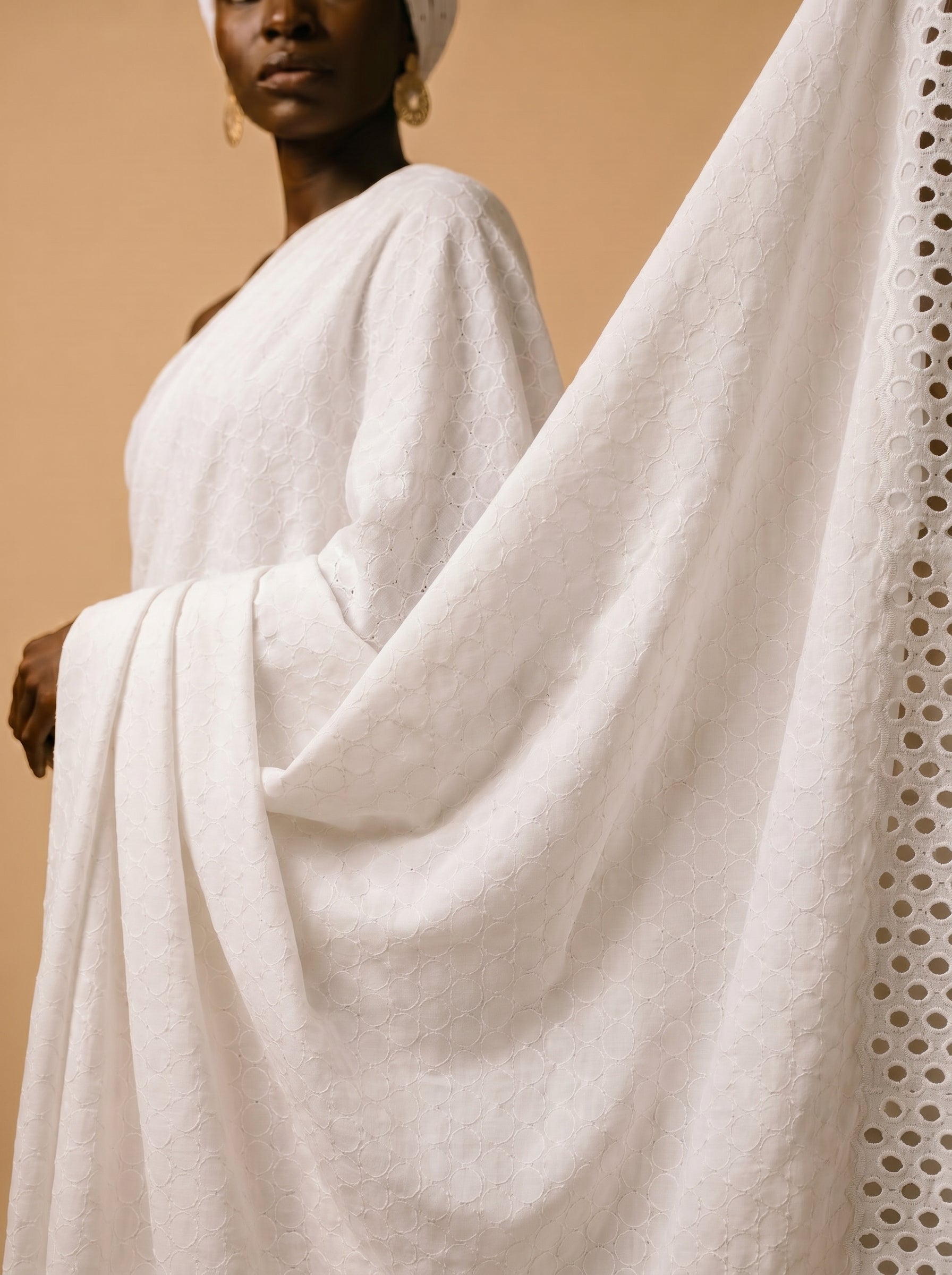 Elegant dry lace on soft cotton base