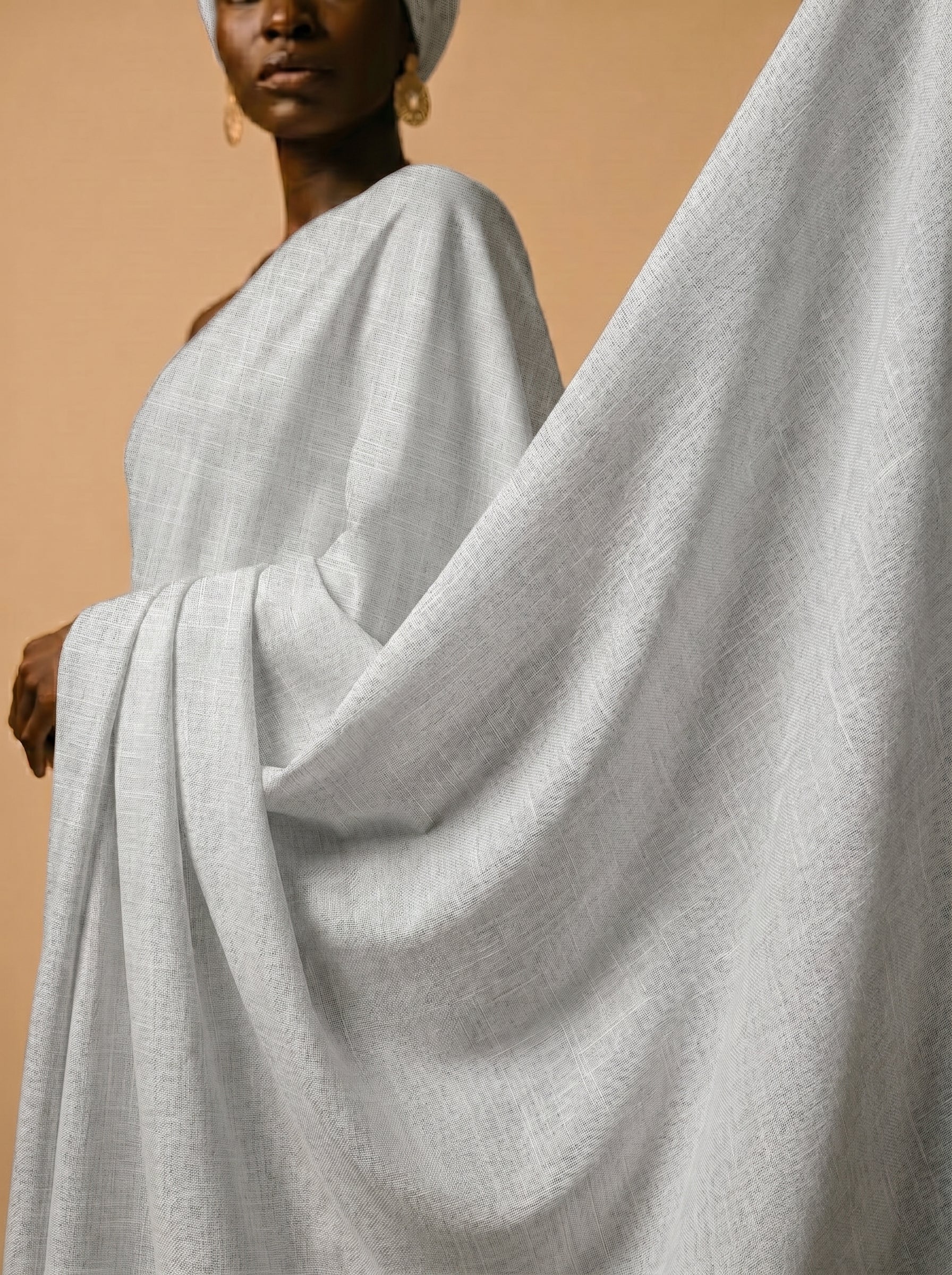woven texture in soft white finish