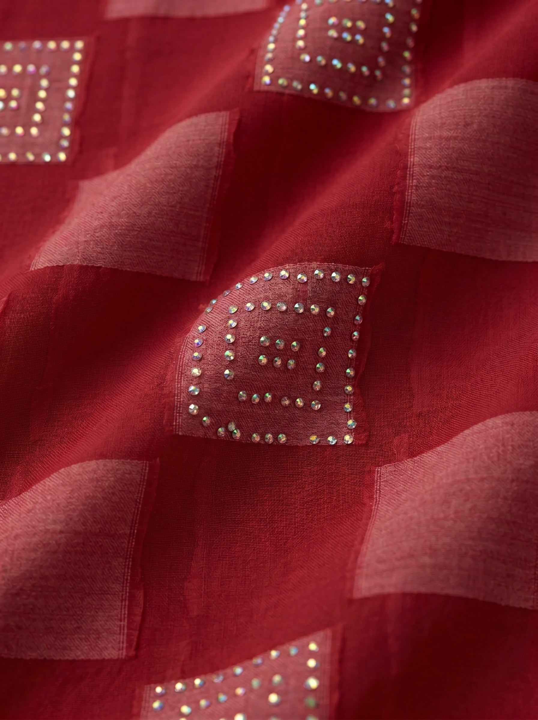 Bold check pattern on rich Swiss voile