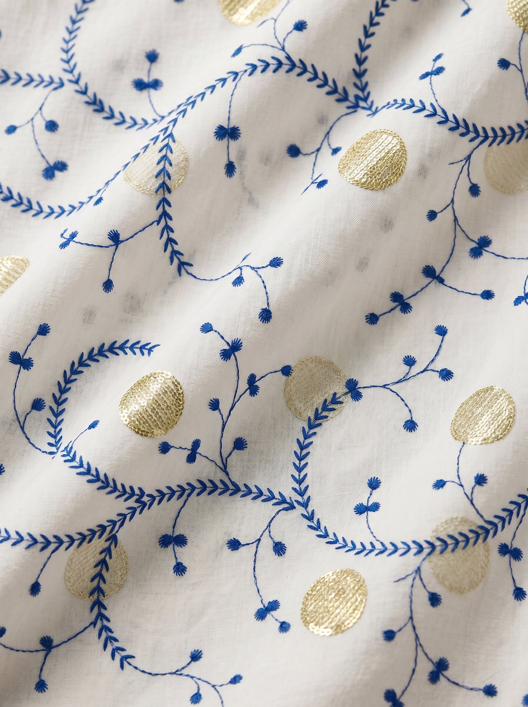 Elegant embroidery on premium Swiss voile
