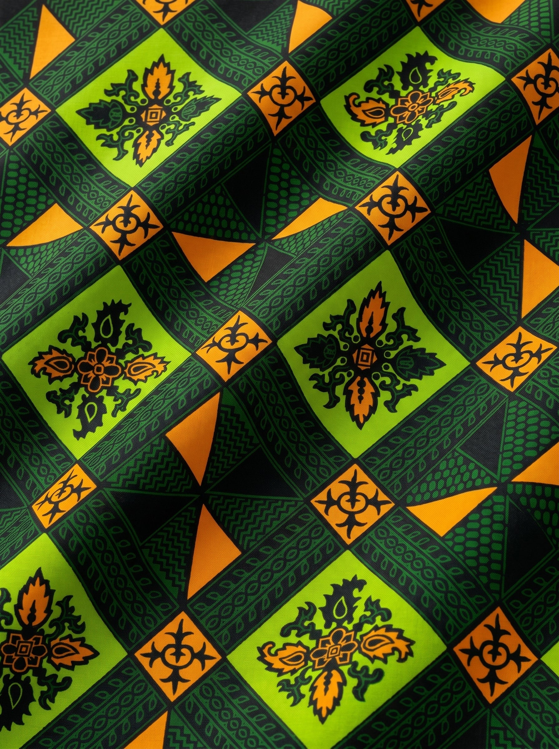 Striking geometric motifs with vibrant colours