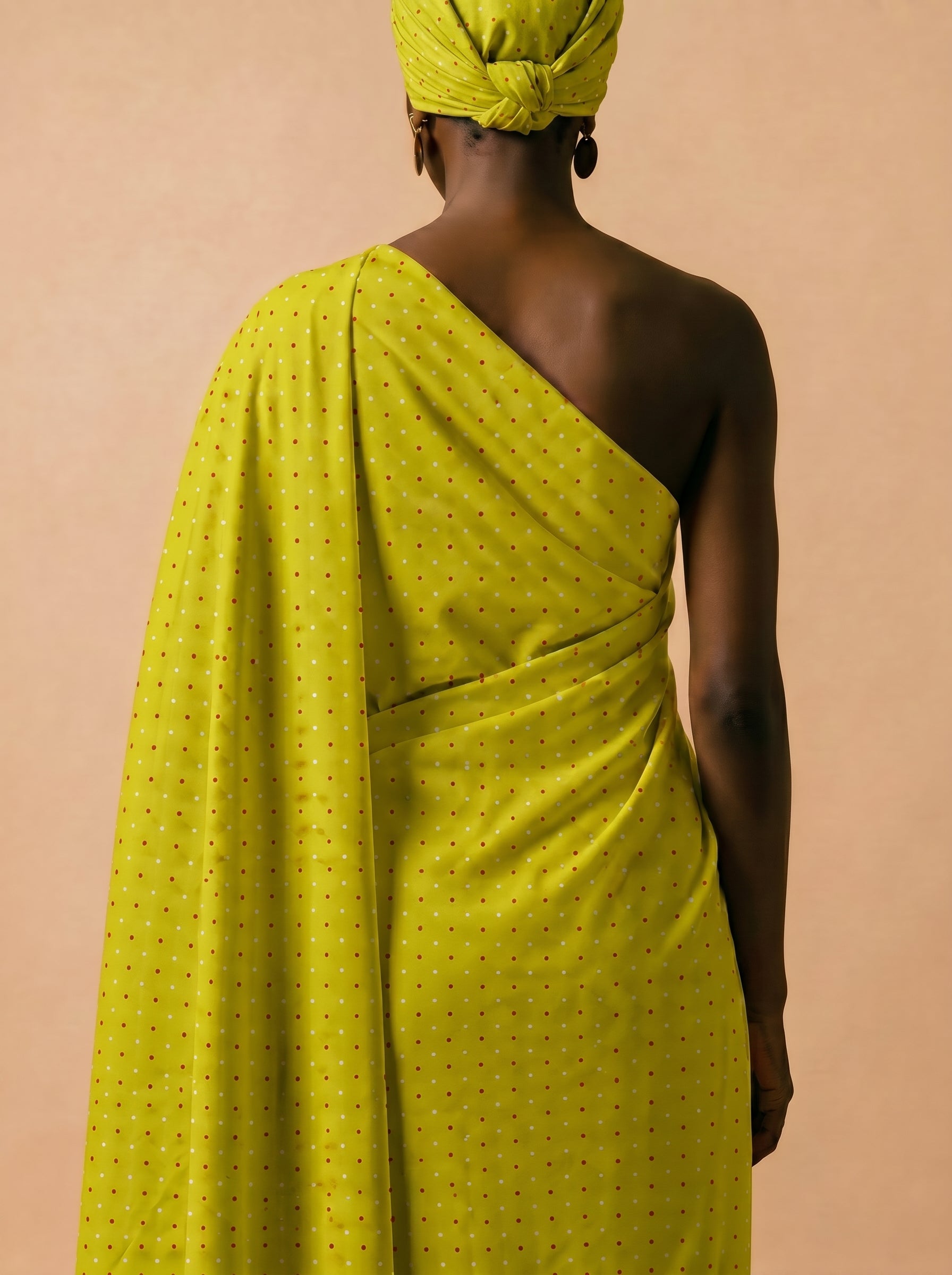 Bright yellow dotted Swiss voile