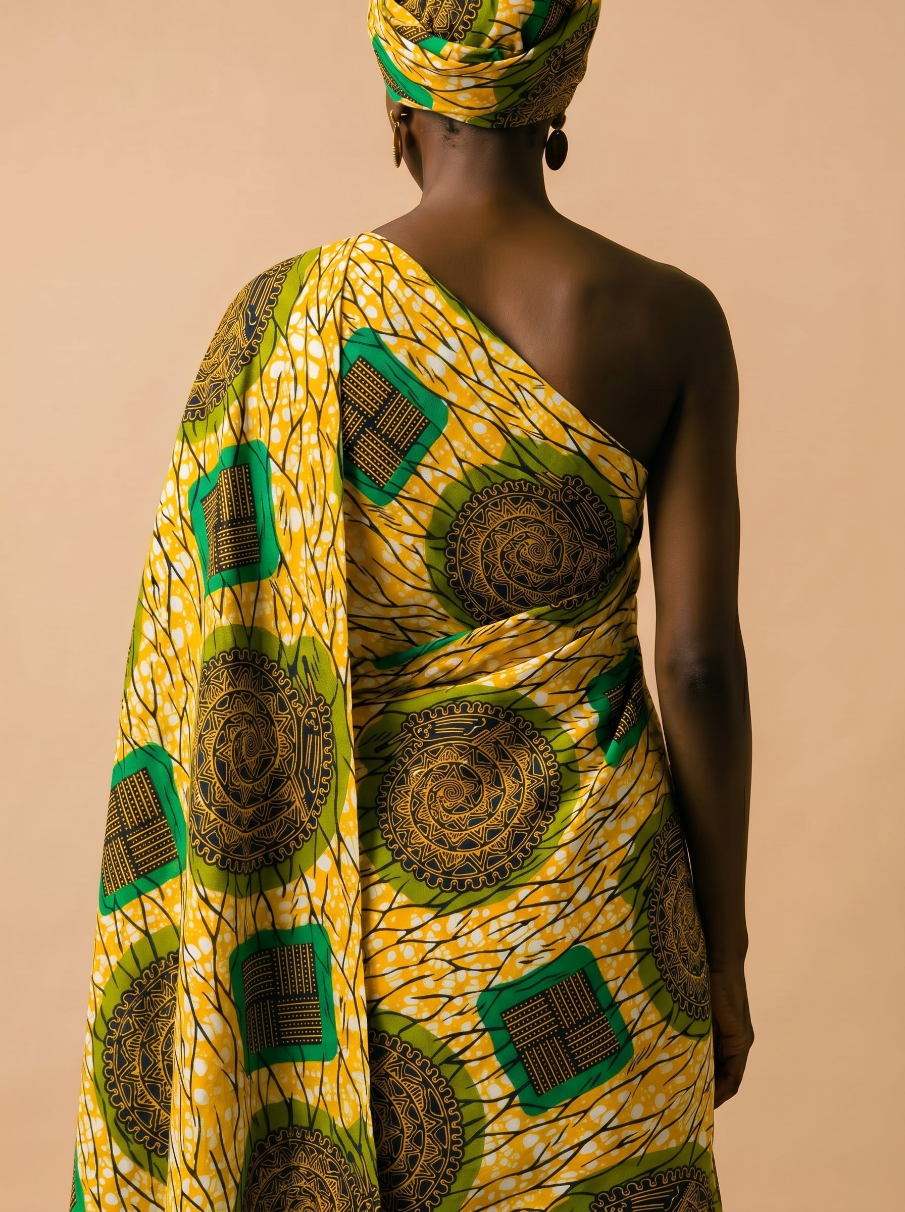 Bold heritage wax print with rich cultural motifs