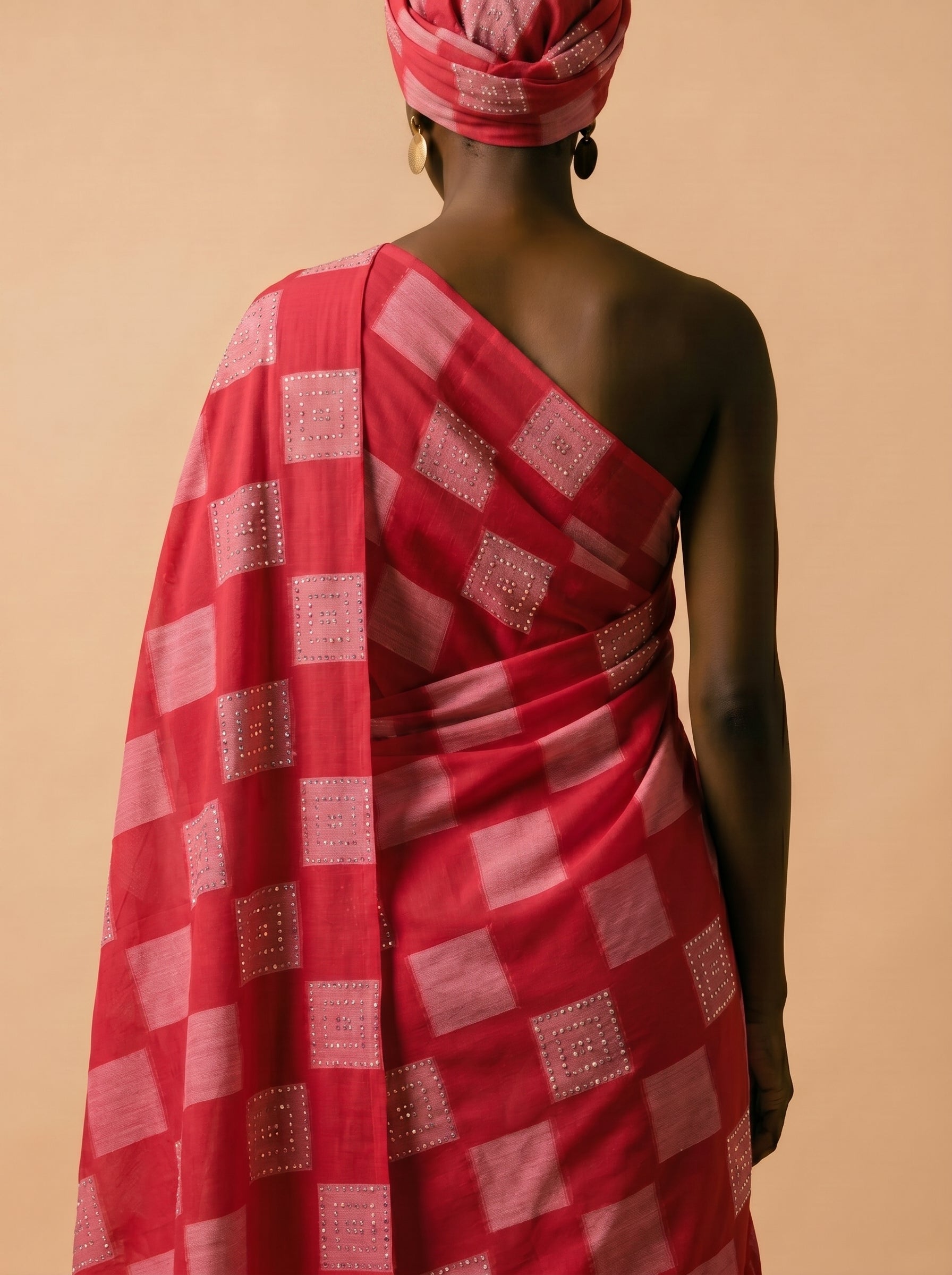 Bold check pattern on rich Swiss voile