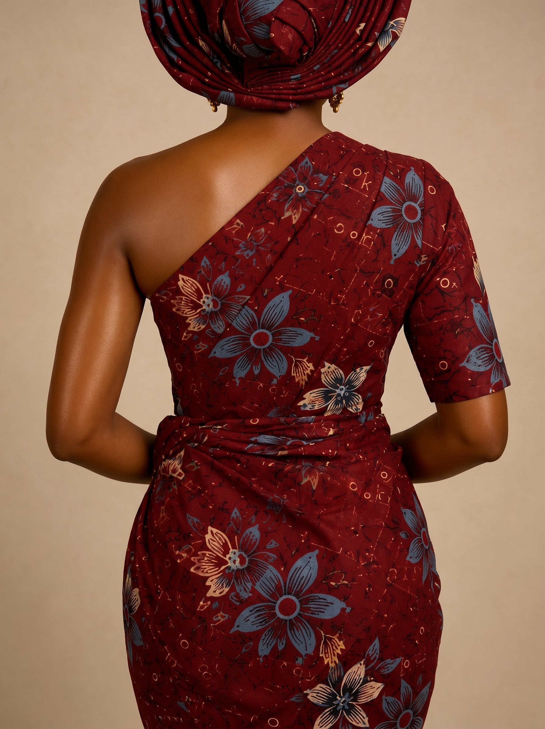 Deep maroon floral