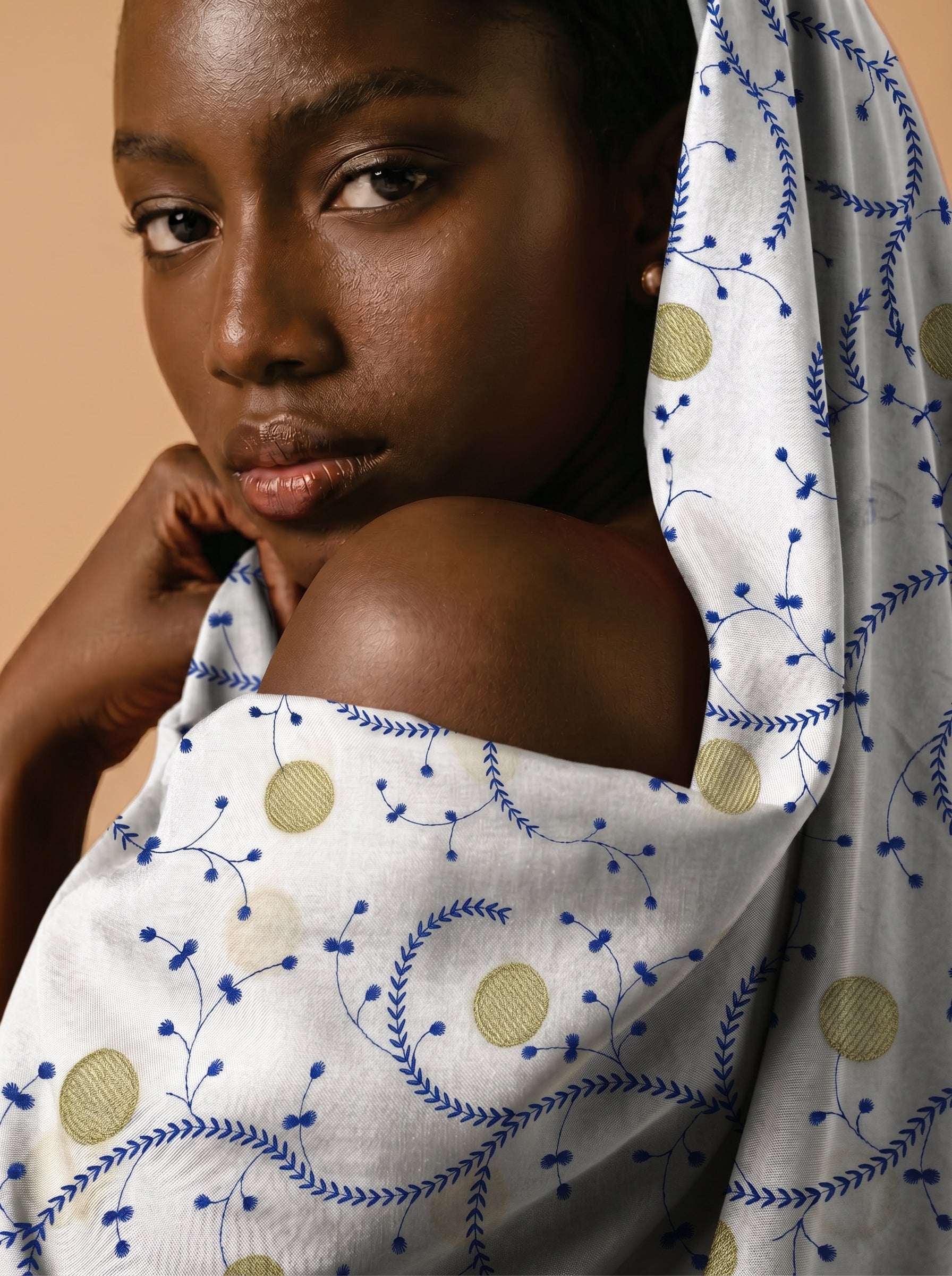 Elegant embroidery on premium Swiss voile