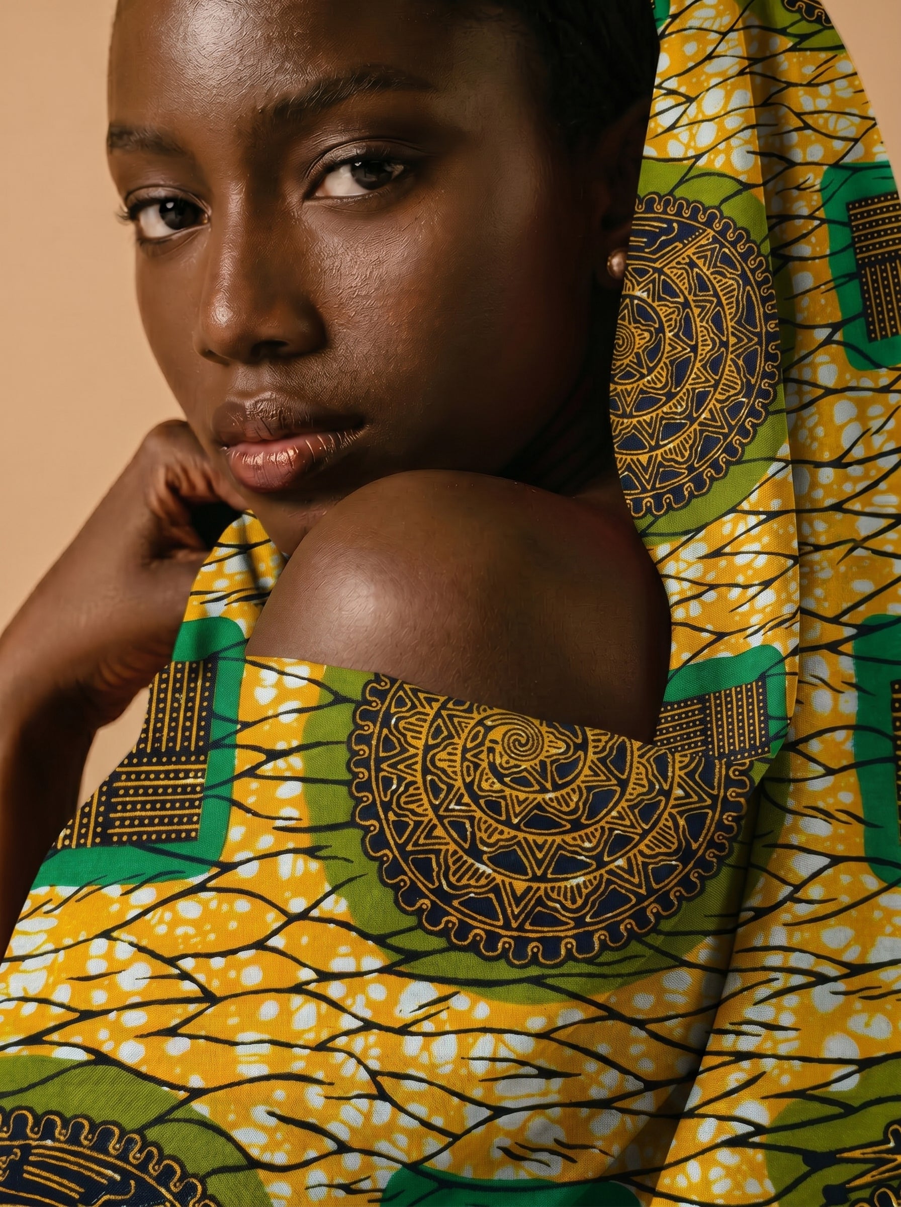 Bold heritage wax print with rich cultural motifs