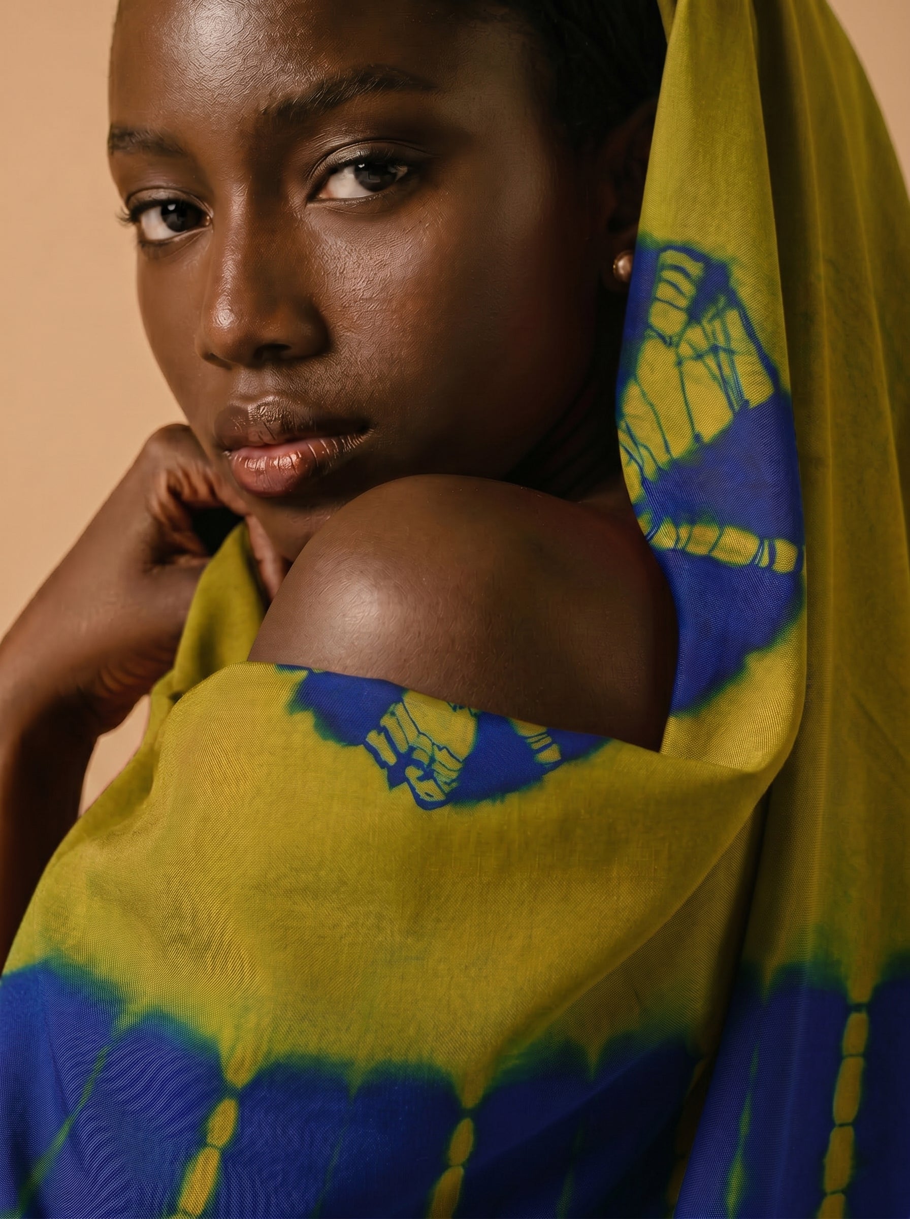 Bold tie-dye design with signature patterns