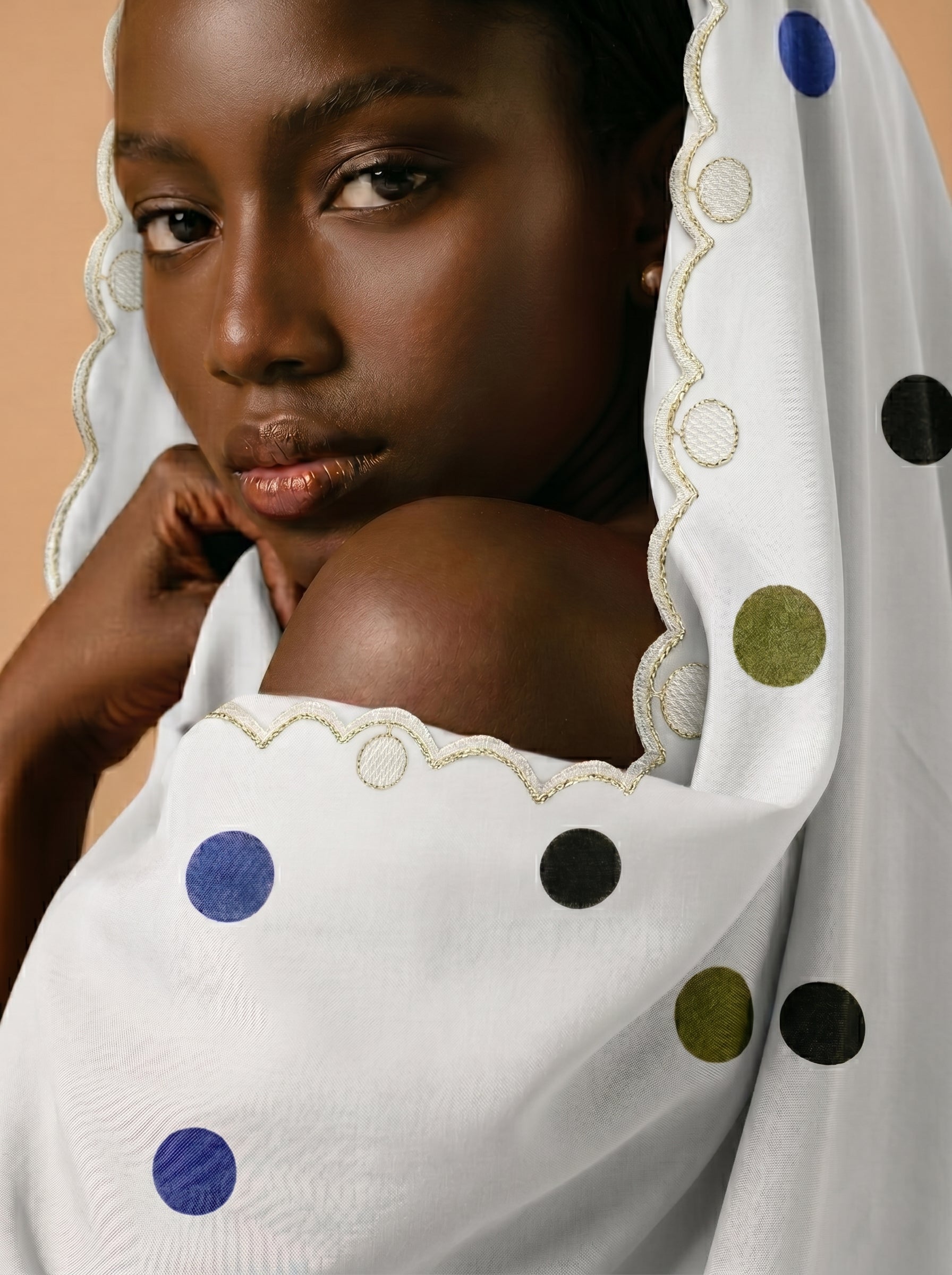 Polka dots on soft Swiss voile