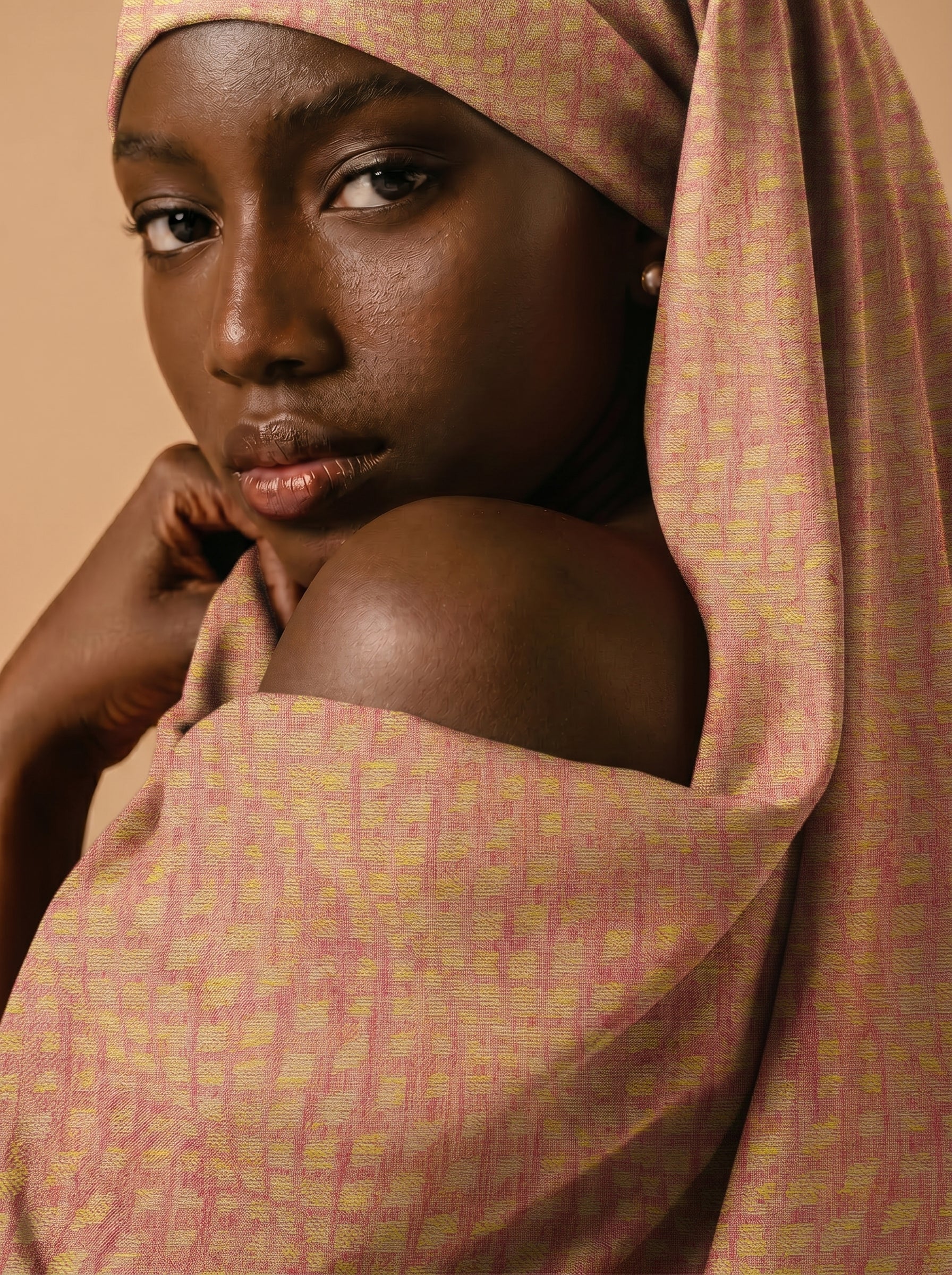Cross-texture in rich amber tones