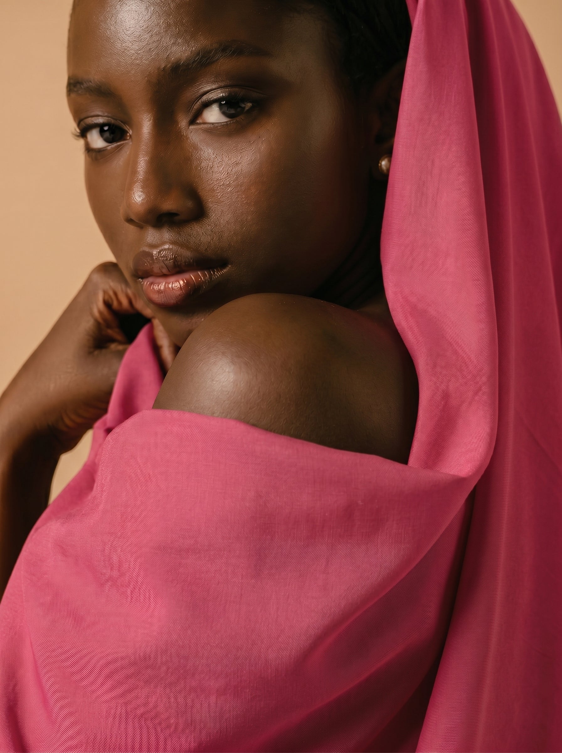 Solid Swiss voile in vibrant pink