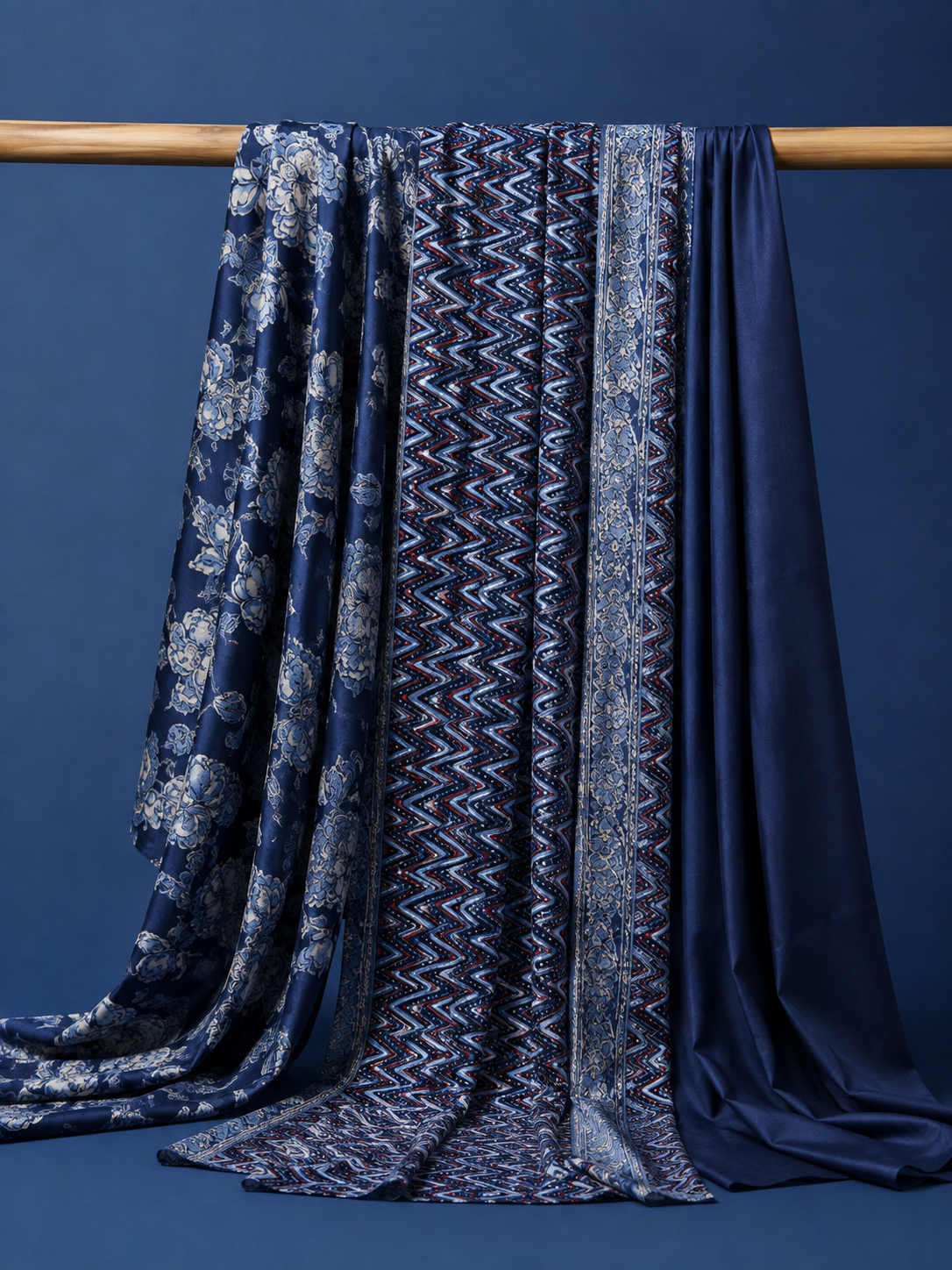 Blue Cotton Printed Set