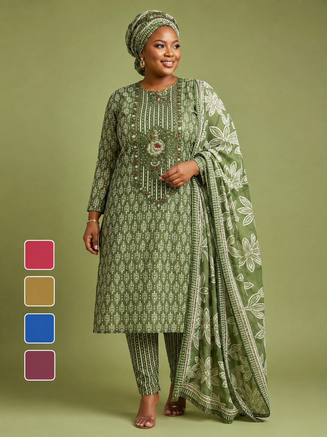 Sage Green Printed Set